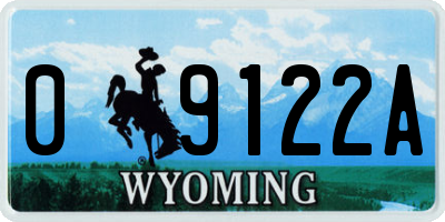 WY license plate 09122A