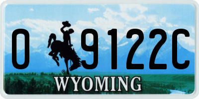 WY license plate 09122C