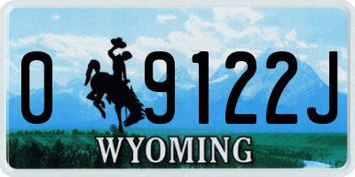 WY license plate 09122J