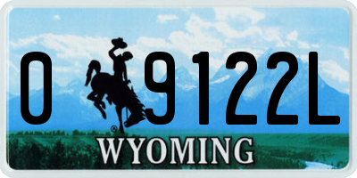 WY license plate 09122L