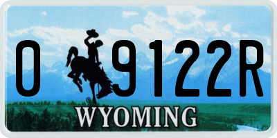 WY license plate 09122R