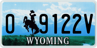 WY license plate 09122V