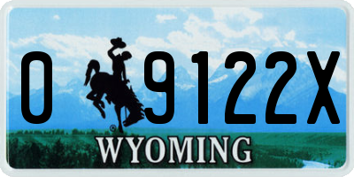 WY license plate 09122X