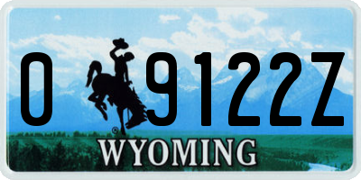 WY license plate 09122Z