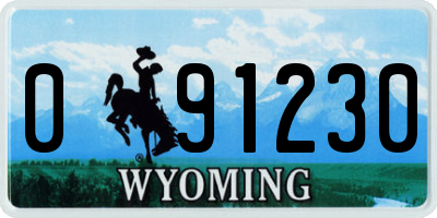 WY license plate 091230