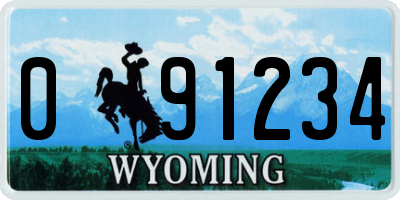 WY license plate 091234