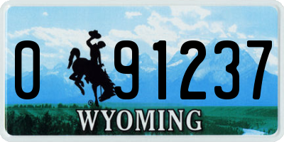 WY license plate 091237