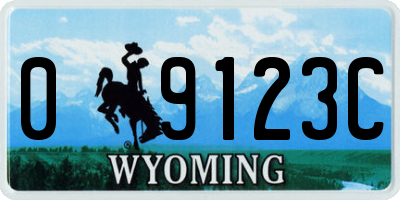 WY license plate 09123C