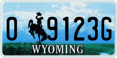 WY license plate 09123G