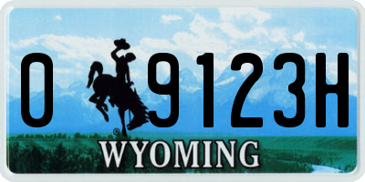 WY license plate 09123H
