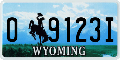 WY license plate 09123I