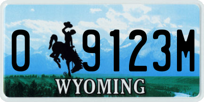 WY license plate 09123M