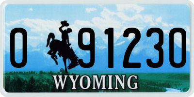 WY license plate 09123O