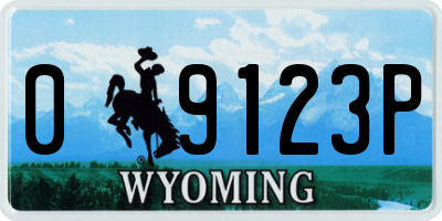 WY license plate 09123P