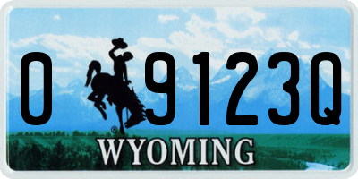 WY license plate 09123Q