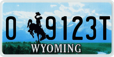 WY license plate 09123T