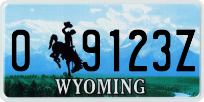 WY license plate 09123Z