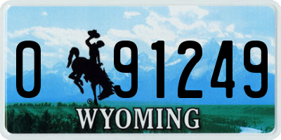 WY license plate 091249