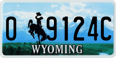 WY license plate 09124C