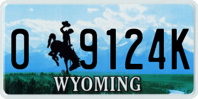 WY license plate 09124K