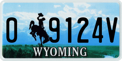 WY license plate 09124V