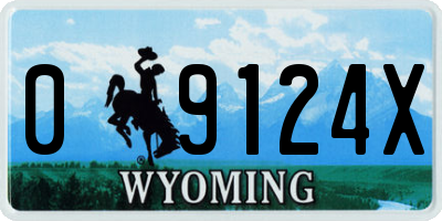 WY license plate 09124X