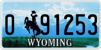 WY license plate 091253