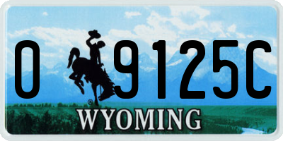 WY license plate 09125C
