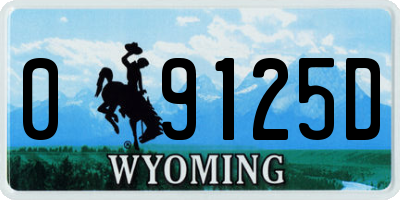 WY license plate 09125D