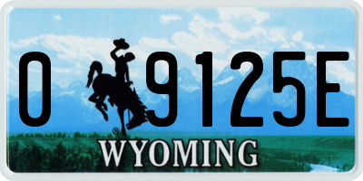 WY license plate 09125E