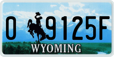 WY license plate 09125F