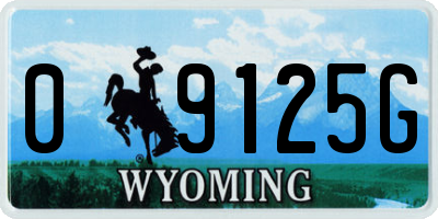WY license plate 09125G