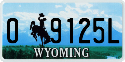 WY license plate 09125L