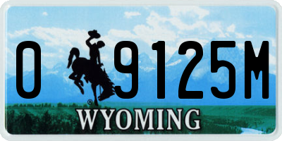 WY license plate 09125M