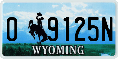 WY license plate 09125N