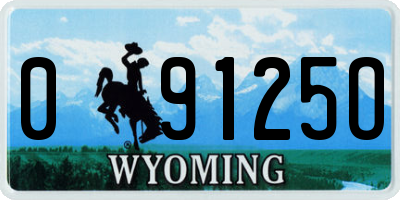 WY license plate 09125O