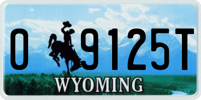 WY license plate 09125T