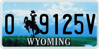 WY license plate 09125V