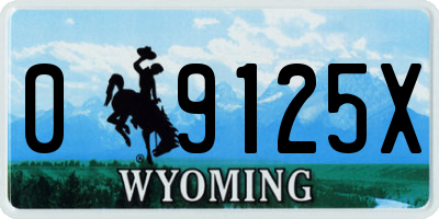 WY license plate 09125X