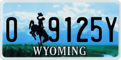 WY license plate 09125Y