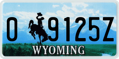 WY license plate 09125Z