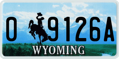 WY license plate 09126A