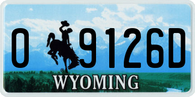 WY license plate 09126D