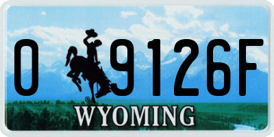 WY license plate 09126F
