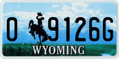 WY license plate 09126G