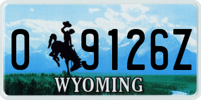 WY license plate 09126Z