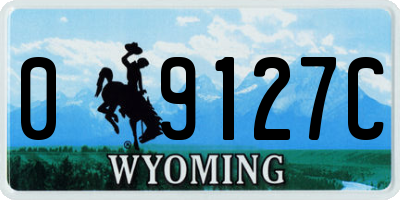 WY license plate 09127C