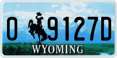 WY license plate 09127D