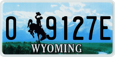 WY license plate 09127E