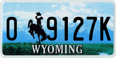WY license plate 09127K